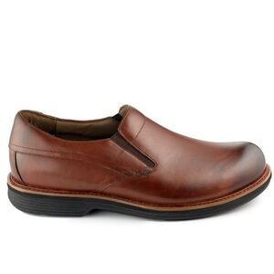 Dansko Jackson Loafers Men's Mahogany Calf Leather‎ Slip-On Round Shoes